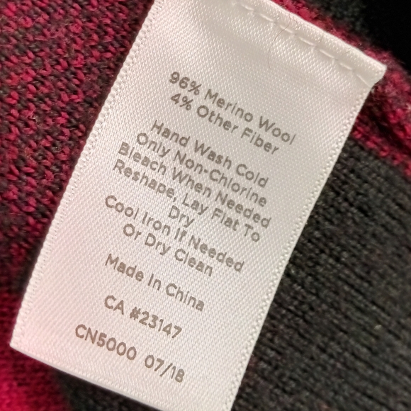 Talbots Merino Wool Buffalo Check Plaid Open-Front Sweater - Picture 9 of 9